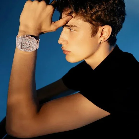 ✨ Gosasa Analog Quartz Men Gold Fashion Crystal Stainless Bracelet Wristwatch - Picture 4 of 9